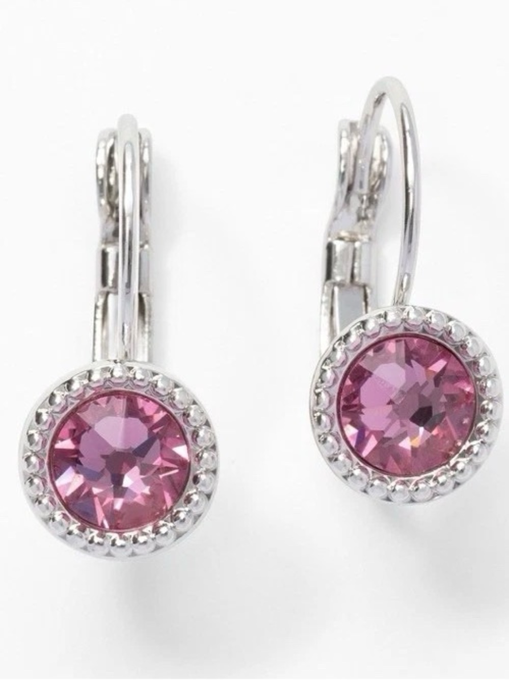 Touchstone Crystal LITTLE WONDER earrings Dark Rose BNIB Oct birthstone NEW
